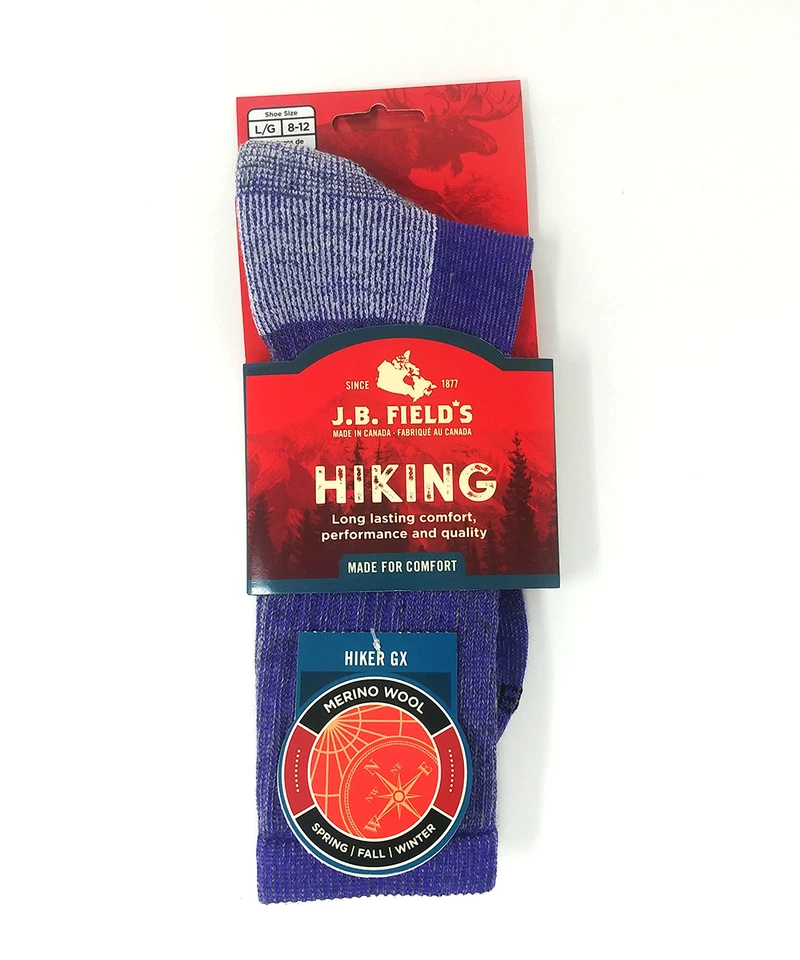 CALCETÍN J.B. FIELD'S "HIKER GX" COLORIDO 74% LANA MERINO EQUIPO DE SENDERISMO Foto 3 de 4