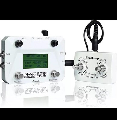 Amuzik Looper E-Gitarren-Effektpedal mit Beat-Loop-Pedale, Drum-Looper-Maschine
