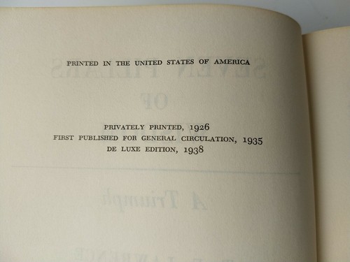 1966 SEVEN PILLARS OF WISDOM by T. E. Lawrence  Doubleday Vintage Hardcover - Picture 6 of 6