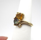 10K Yellow Gold Citrine Mystic Topaz Diamond Heart Ring Size 7 [R324] — photo 3