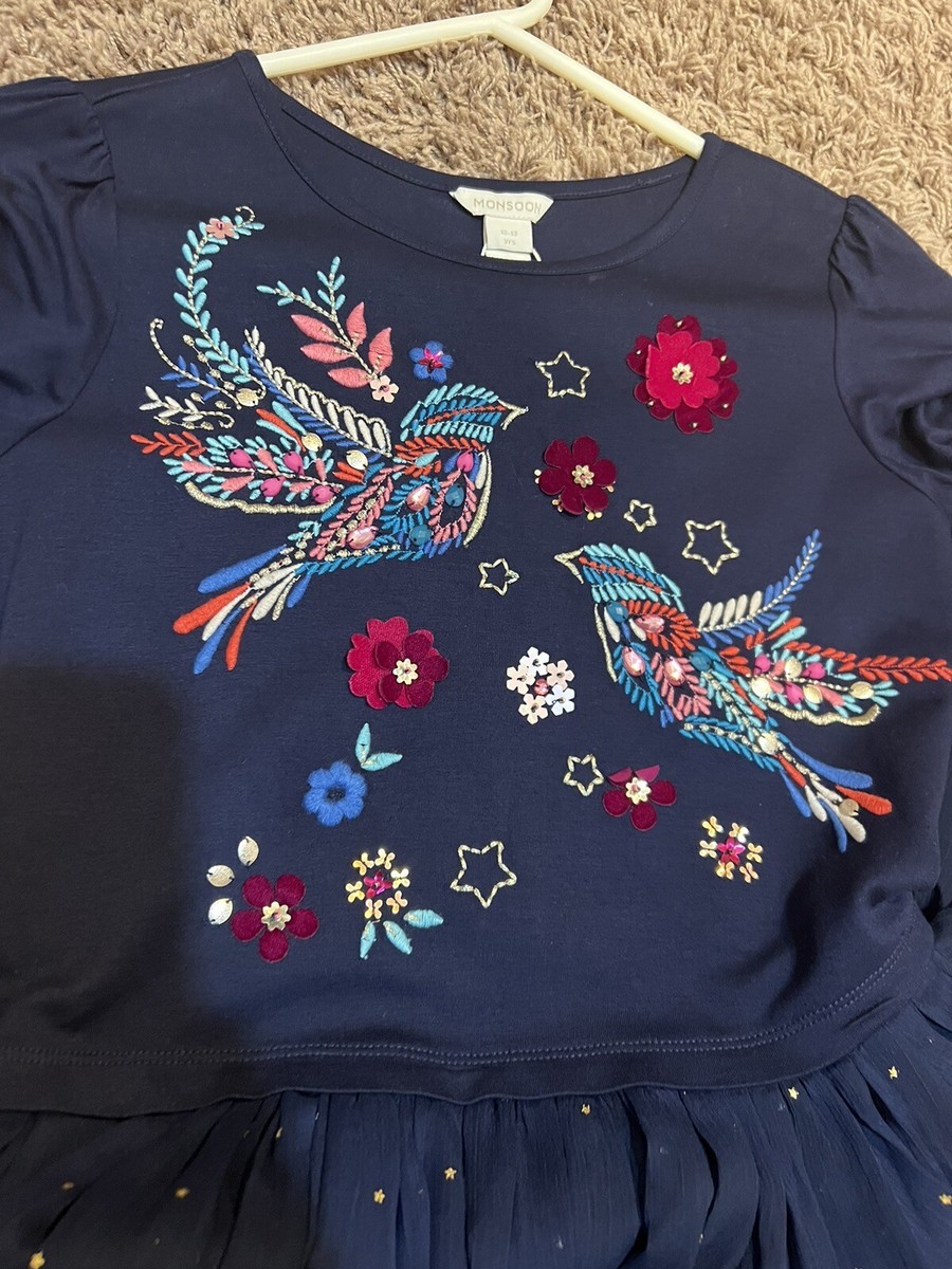 monsoon blue sequin dress Monsoon Girls TRUTH OMBRE Sequin Glitter Dress - BLUE Size 6 Years