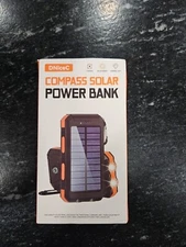 DNiceC Compass Solar Power Bank Solar Charger Super Bright Flashlight (Orange)