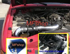 Black Blue For 2PC 2001-2003 Ford Explorer Sport Trac 4.0L V6 Air Intake Kit