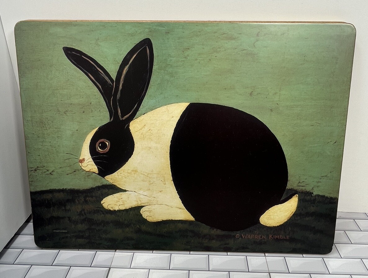 Pimpernel Warren Kimble Placemats Rabbits Set Of 4 England 11.75 x 15.