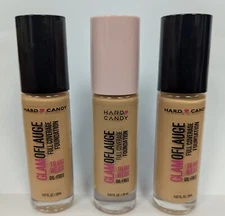 3Pk HARD CANDY GLAMOFLAUGE FOUNDATION OIL FREE #1512 WARM HONEY SEE DESCRIPTION