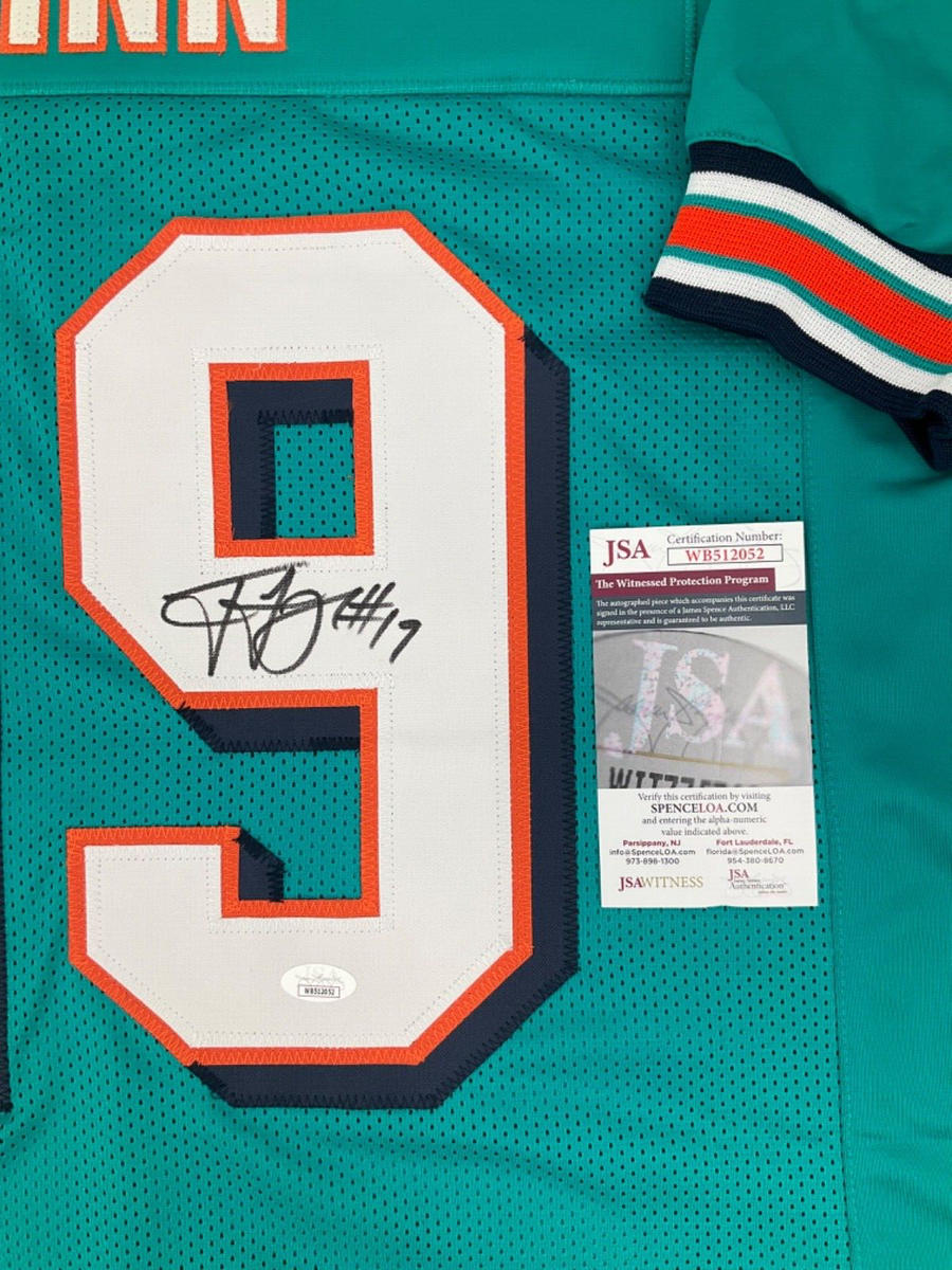 TED GINN JR. MIAMI DOLPHINS SIGNED CUSTOM STITCHED JERSEY JSA