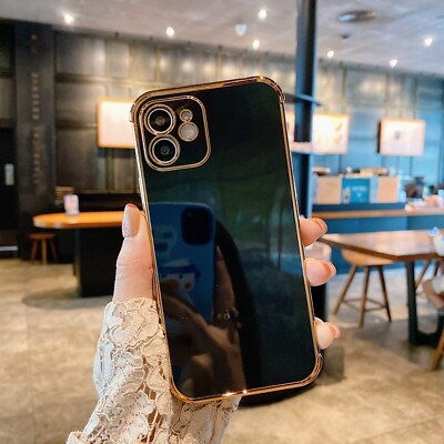 Solid Color 6D Plating Glossy Phone Case For iPhone 15 Pro Max 14Plus 13 12 11