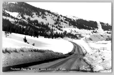 Fremont Pass in Winter Leadville CO Colorado RPPC Sanborn Photo Postcard W-1186