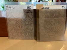 2 Cuttle Bug Embossing Folders w/ 1 Trim, Sparkle Ornaments, Nordic Trees
