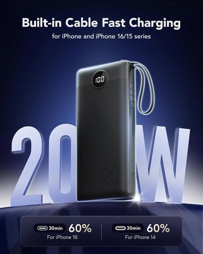 18 x VRURC Portable Charger Built in Fast Charging Cables 20000mAh Power Bank - 第 2/9 張圖片