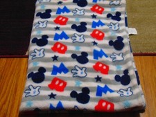 Disney Baby Mickey Mouse Plush Grey, Red, Blue Baby Blanket