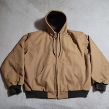 RED HEAD COAT Duck Canvas Zip Up Lined Hooded Chore Jacket Men's Size 2XL