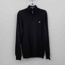 Lyle  Scott Golf Quarter Zip Merino Wool Sweater Blue Size L