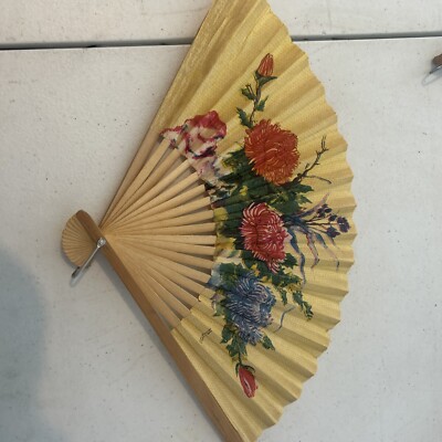 Vintage Floral Folding Paper Hand Fan Made in China