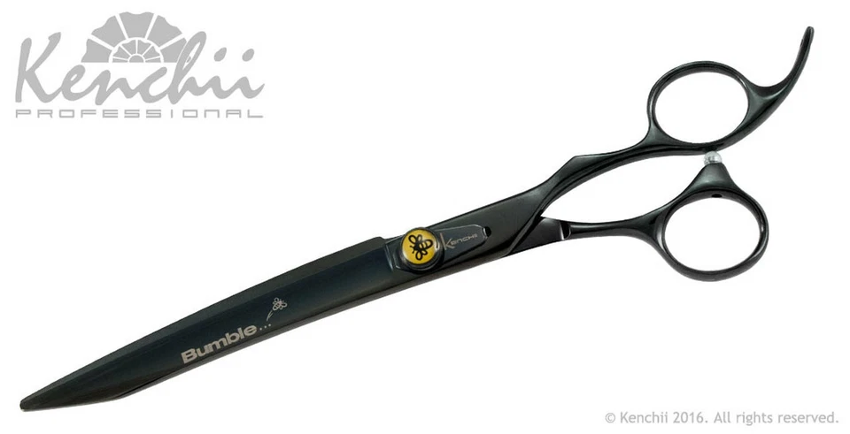 Kenchii Grooming Bumble Bee Shears 8" Choose Straight or Curved, 44 Teeth or Set