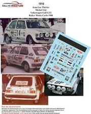 DECALS 1/18 REF 1916 VW VOLKSWAGEN GOLF THERIER RALLYE MONTE CARLO 1980 WRC