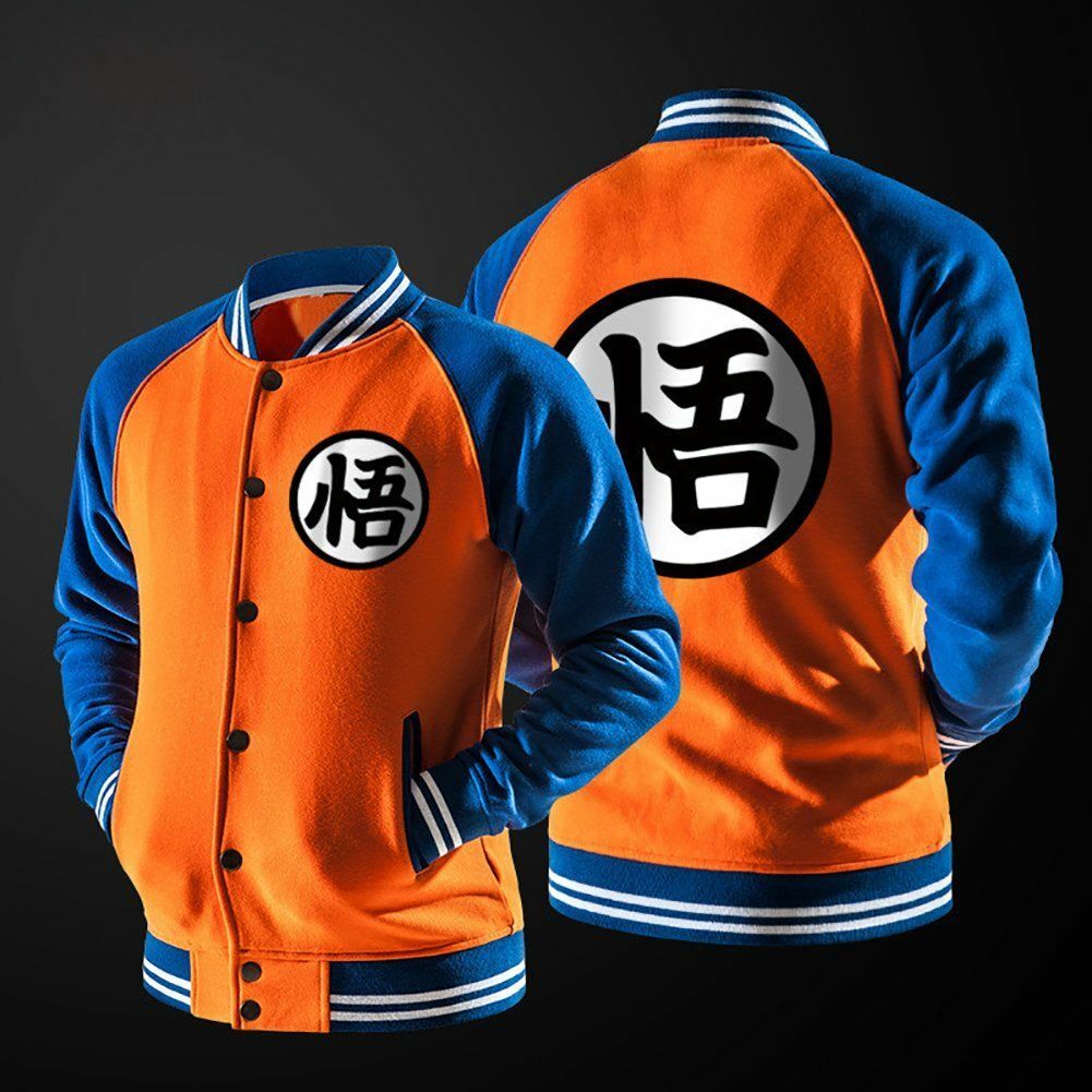 Dragon Ball Z Goku Varsity Jacket Baseball Bomber Hoodie Coat Anime Cosplay  | eBay