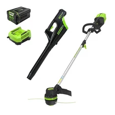 Greenworks 80V 500CFM Leaf Blower+String Trimmer w/ 2Ah Battery & Rapid Charger
