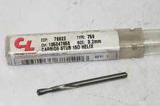 CHICAGO-LATROBE 3.2mm Screw Machine Length, Solid Carbide Twist Drill Bit, 78822
