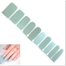 Jaysea Nails Polish Strips - Color Pastel Teal Green Street Nail Art Wraps -B4G1