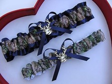 NEW Mossy Oak Camouflage Camo Navy Wedding Garter Prom GetTheGoodStuff Deer