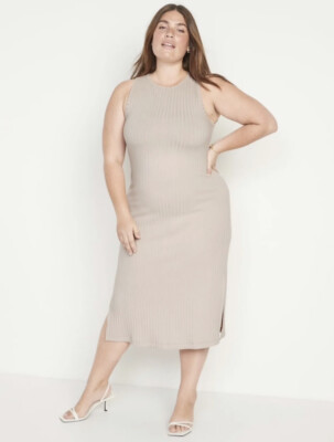 old navy fitted sleeveless rib-knit midi dress Old Navy | Dresses | Old Navy Fitted Sleeveless Ribknit Midi Dress For  Women Size L