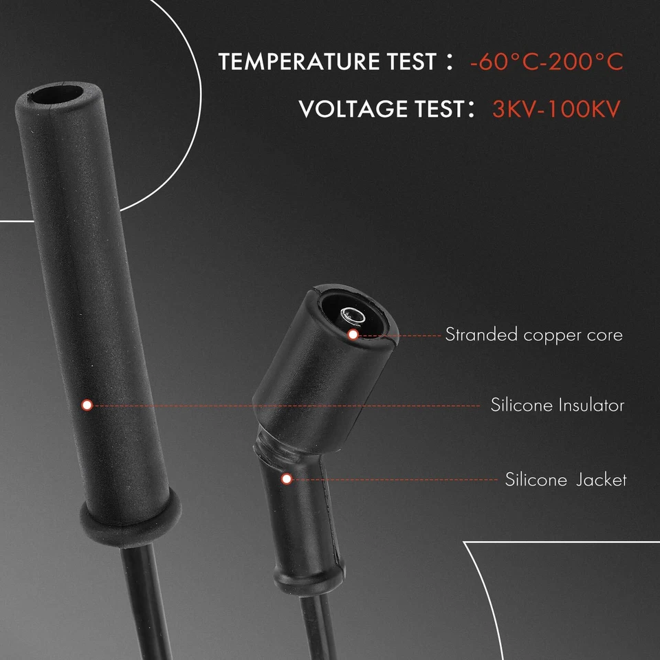 8x conjunto de fios de vela de ignição para Dodge Ram 1500 Dakota 08-10 Chrysler Aspen Jeep 4.7L - Imagem 4 de 4