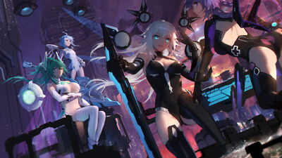 Anime hyperdimension neptunia black heart green purple Playmat Game Mat Desk