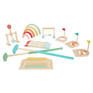 Asweets Indoor Children Kids Wooden Mini Golf Course Toy Set w/ Clubs, Obstacles - Click1Get2 Half Price