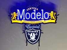 Modelo Cerveza Las Vegas Raiders 24"x20" Vivid LED Neon Sign Lamp With Dimmer