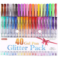 Glitter Gel Pens Shuttle Art 40 Colors Set For Adult Coloring Art Drawing Supply Glitter Gel Pens Shuttle Art 40 Colors Set For Adult Coloring Art Drawing Supply