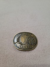Golden Eagles NRA Belt Buckle Vintage Brass Flying Eagle