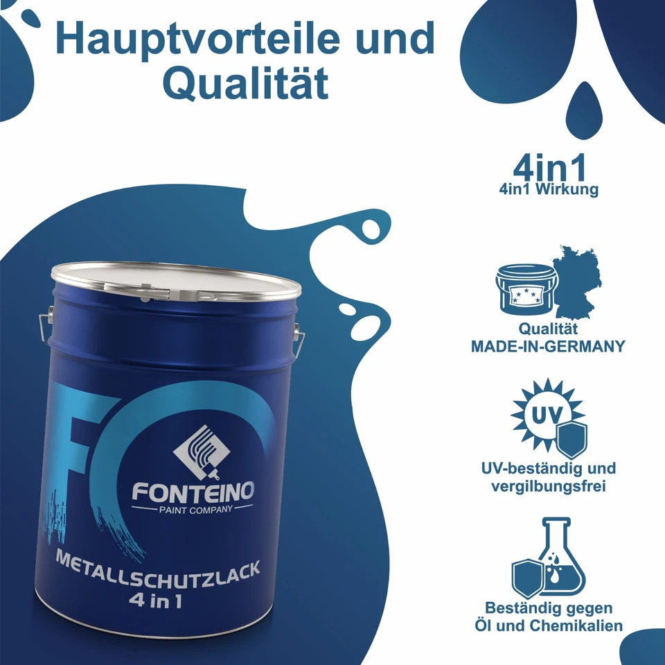 Metallschutzlack 3 in 1 Rostschutzfarbe Metalllack Metallschutzfarbe Farbwahl - Bild 3 von 4
