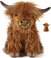New Arrival! 28cm Highland Cow Plush Doll - Soft & Cuddly Stuffed Toy