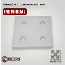 4 Hole Flat Joining Plate Connector 15 Series | Aluminum Compatible: 80/20 4367