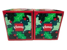 2 Kleenex Ultra Soft Facial Tissue Christmas Holiday Boxes 60 Ct Each Holly