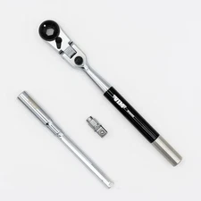 VIM Tools RFB400K 3-Way 1/4" Hex Long Handle locking Flex Head Ratchet/T-Handle