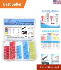 50-Piece Nylon Spade Connector Kit with Quick Connect/Disconnect Functionality