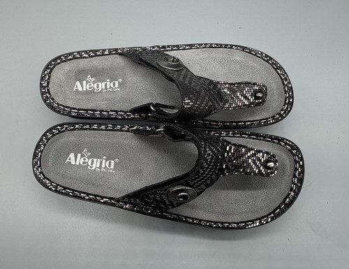 Sandali Alegria Carina peltro abbagliante punta tanga taglia 42 donna US 11 org $110 - Foto 4 di 7