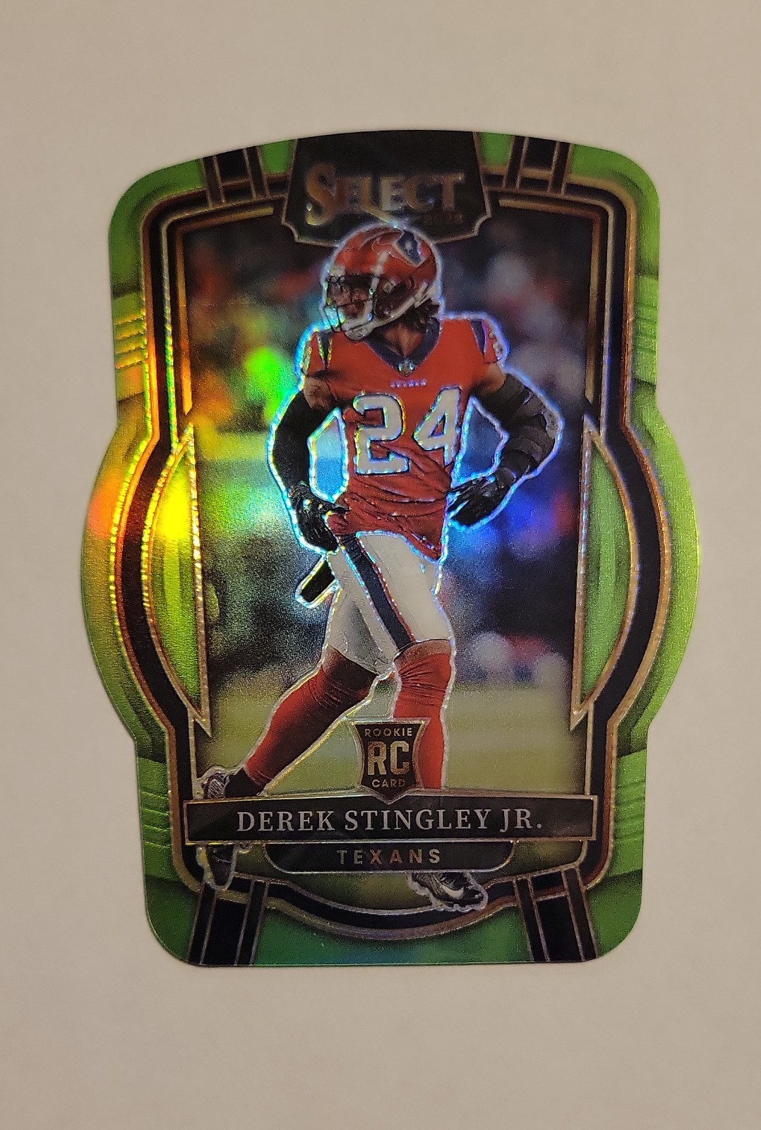 2022 Select - Club Level Derek Stingley Jr. #262 Neon Green Prizm Die-Cut /299