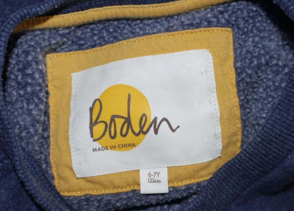 Suéter Mini Boden Niñas 6-7 años Azul Bordado LOVE PEACE Cuello Redondo Pullover Usado en Excelente Condición Foto 3 de 4