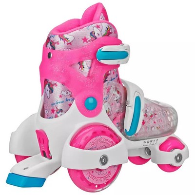ROLLER DERBY SPORT KIDS' ROLLER SKATE - UNICORN M: ADJUSTABLE SIZE, -