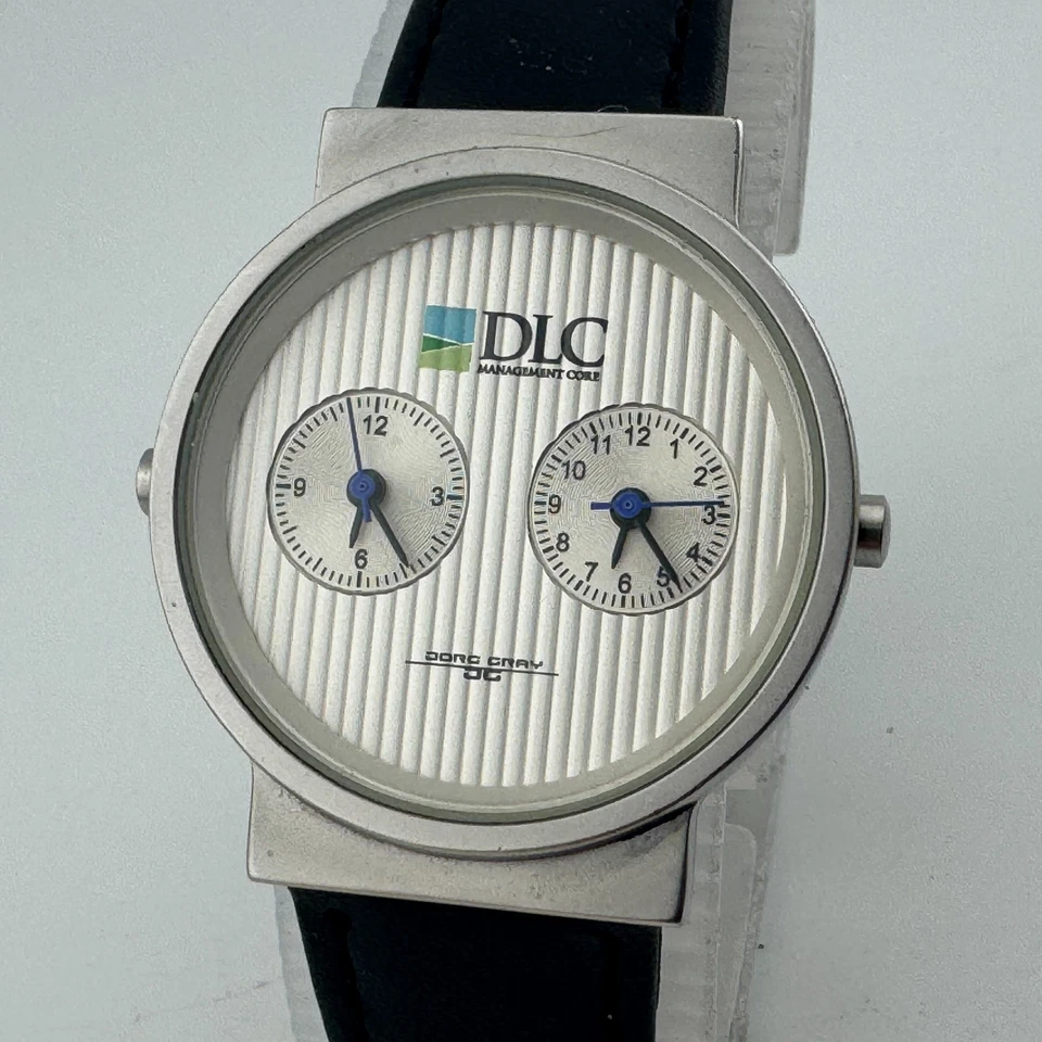 Reloj de Cuarzo Doug Gris DLC Gestión Unisex Plateado Doble Movimientos Batería Nueva Foto 2 de 4
