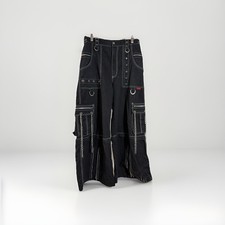 TRIPP NYC Interlace Pants Mens SZ L Womens Rave Goth Chains Wide Leg Black A1