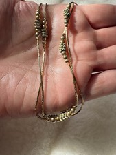 Gold Tone Eyeglass Chain Beaded Detail Metal Rubber Glasses Holder