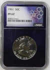 1961 Franklin  Silver Half Dollar  50C  NGC PF67  Brilliant High Gloss Fields