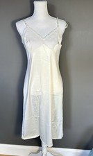 Vintage Vanity Fair Slip Nightgown Silky Soft Ivory Nylon Lace Adjustable Straps