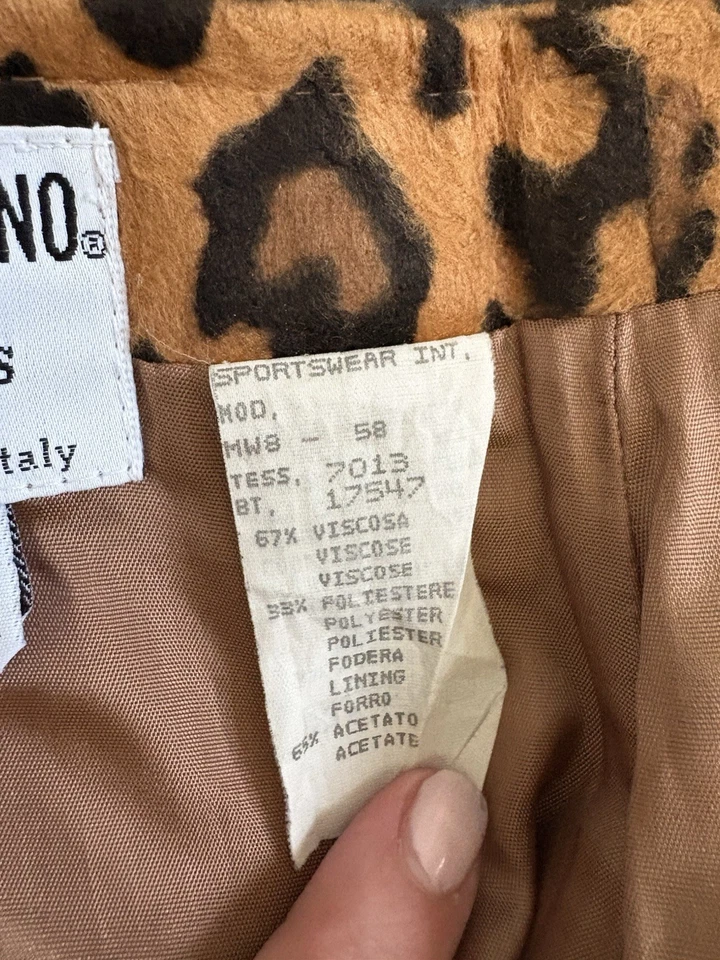Vintage Moschino - Leopard Print Pencil Skirt - Made In Italy - High Waist 8 - Image 3 of 4