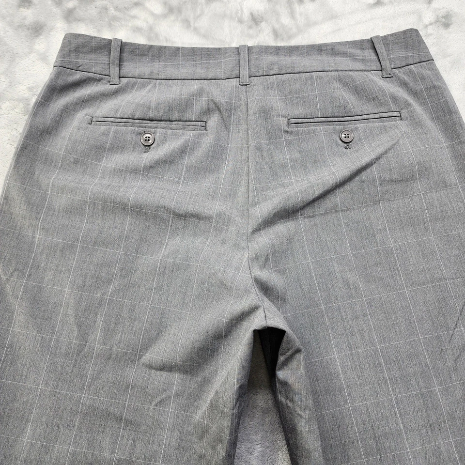 Pantalones Attention Mujer 12 Gris Calce Moderno Gris Cuadros Tiro Medio Pierna Ancha Oficina Foto 3 de 4