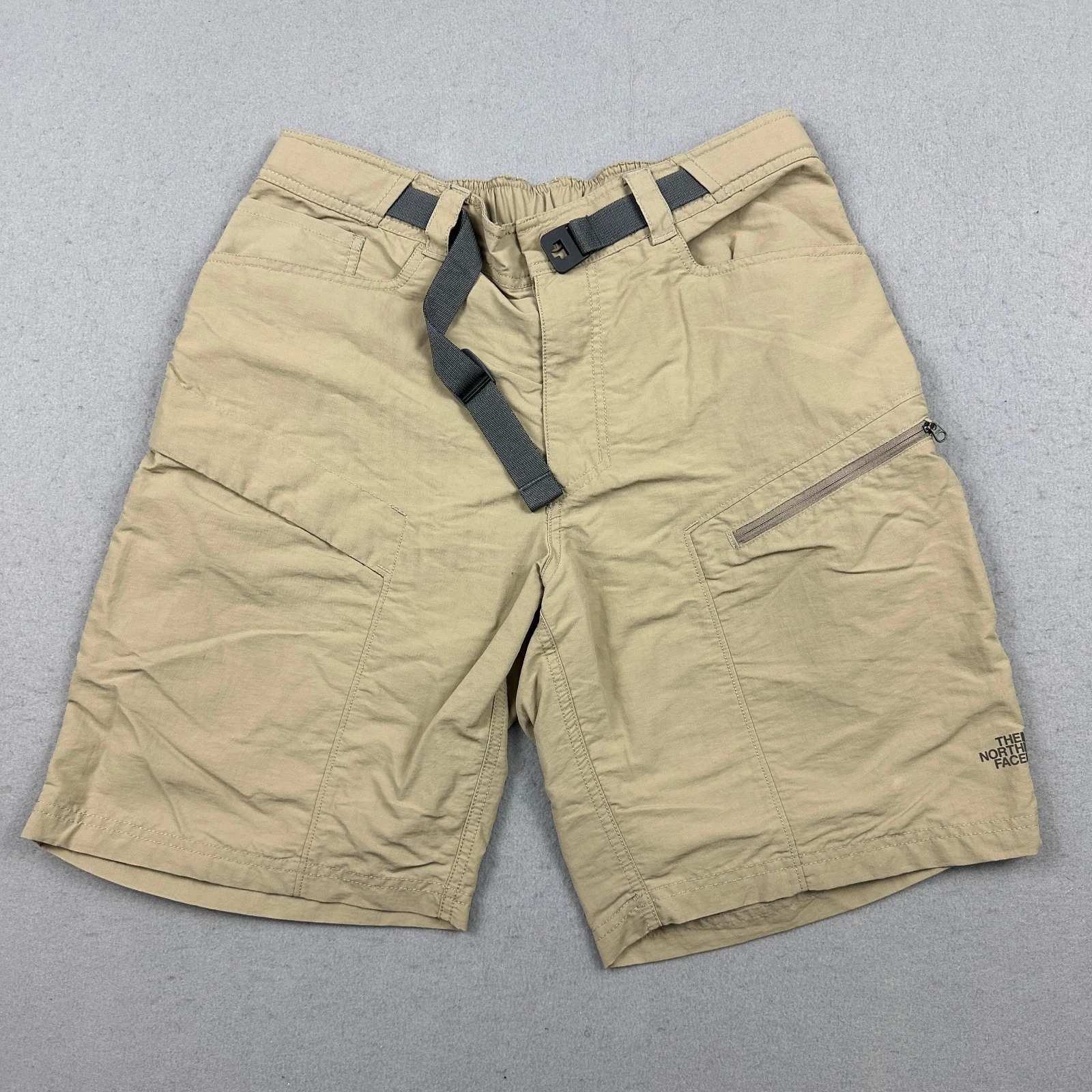 The North Face Shorts Men Medium Beige Belted Cargo Chino Outdoors Hiking M